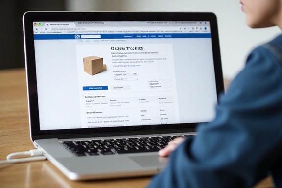 Tracking an order on a laptop