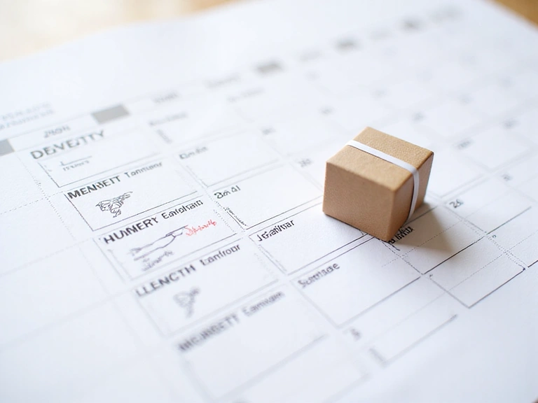 Calendar with delivery dates highlighted